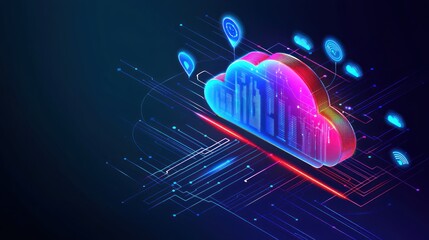 Poster - Neon Cloud Computing with Digital Network Lines
