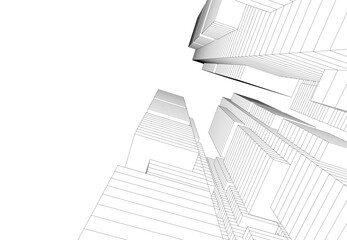 Wall Mural - abstract architecture vector drawing