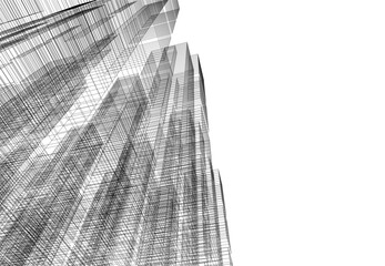 Wall Mural - abstract architecture vector drawing