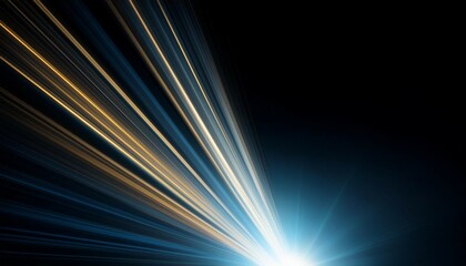 Wall Mural - close up of a light beam isolated on black background with copy space