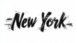 © Vector Juice - New York City symbol art poster Brush Calligraphy.