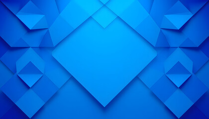Wall Mural - blue background with abstract pattern layers of blue triangle and diamond shapes isolated with white