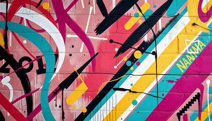 Wall Mural - abstract graffiti pattern background isolated with white highlights, png