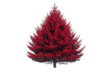 Red Leyland Cypress Christmas tree isolated on transparent background, png file, no background png file