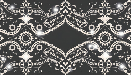 Wall Mural - Decorative abstract wavy ornamental ethnic raster background isolated with white highlights, png