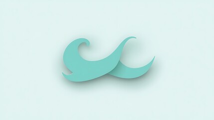 Wall Mural - abstract oceanic wave icon in soft colors
