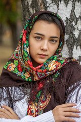 Wall Mural - Close up portrait of a Slavic woman of korean origin