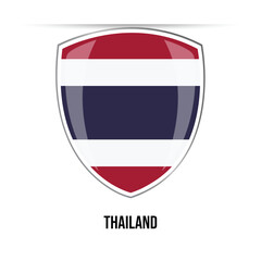 Thailand official shield glossy Flag for National or Independence Day of Thailand 5 December vector isolated illustration for websites, online usage eps10