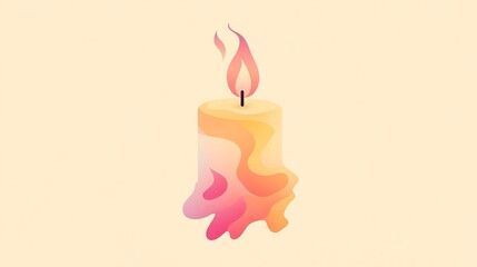 Wall Mural - abstract candle icon with soothing colors