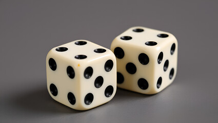 a pair of dice with black dots