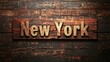 © Vector Juice - Wooden Rosewood New York City symbol art poster.