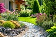 © InfiniteStudio - Transform your outdoor space with creative landscaping ideas and vibrant flower beds in a serene garden setting
