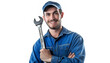 © Oleksiy - Portrait of professional auto mechanic with lug wrench on white background