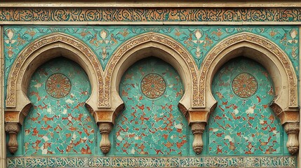 Moroccan Islamic Mughal and Persian palaces and gardens with arches are included in this traditional pattern