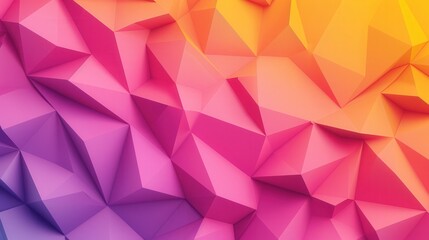 Colorful Abstract 3D Polygons, vibrant geometric shapes in a flat design, dynamic interplay of colors creating an engaging visual experience, modern artistic expression.