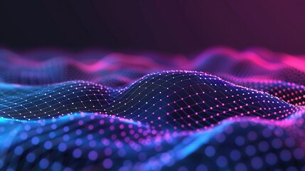 Wall Mural - ethereal lattice of light, an abstract mesh woven with luminous particles, creating a dynamic and im