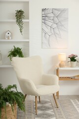 Wall Mural - Soft armchair and houseplants in living room