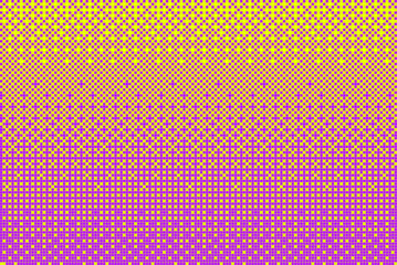 Fototapete - Retro futuristic background pixel pattern with bitmap game texture. Vector illustration for ugly sweater's day