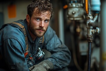 Portrait of a skilled worker in an industrial setting