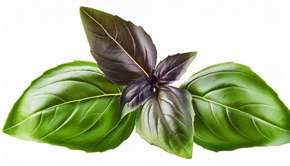 seasoning herb fresh leaves basil isolated on transperent background