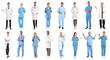 © New Africa - Different healthcare workers on white background, collage of photos