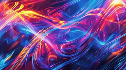 Wall Mural - Abstract vivid colorful wave flowing express energetic texture. Seamless texture of vividness curve swirling convey sense of harmony and wonderful scene perfect for effect and graphic design. AIG61.