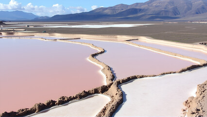 Gran Canaria, salt evaporation ponds Bocacangrejo in the mouth  of Barranco Guayadeque ravine