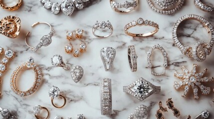 Aufkleber - Elegant Selection of Sparkling Jewelry Pieces