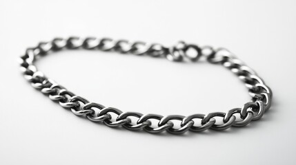 silver bracelet on white background