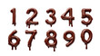 © Viks_jin - Chocolate Numbers. Dripping Chocolate. Set of Chocolate Numbers from 0 to 9, Isolated on Transparent Background. PNG. Chocolate alphabet