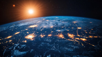 Wall Mural - sophisticated concept illustrating the interconnectedness of global trade and digital innovation