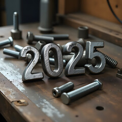 iron numbers 2025 on a workbench