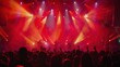 © Анатолий Сав - Musicians take the stage under a dazzling display of lights as the crowd cheers enthusiastically, creating an unforgettable vibe. Generative AI