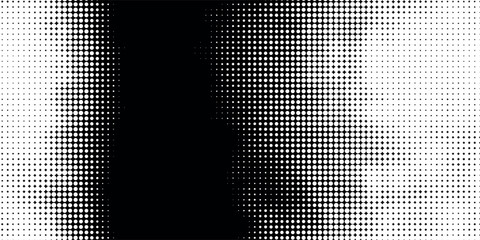 Wall Mural - black and white dot pattern gradient texture background. halftone abstract pop art