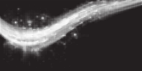 Wall Mural - black and white dot pattern gradient texture background. halftone abstract pop art