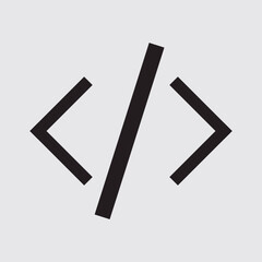code icon vector. code icon flat style design. HTML code icon logo on a PNG background. vector illustration.