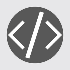code icon vector. code icon flat style design. HTML code icon logo on a PNG background. vector illustration.