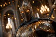 © Sanchai - A mythical hero reclaiming their throne from a dragon, standing victoriously with glowing armor and a sword raised