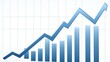 © Iswanto - Blue line chart showing an upward trend and bars representing data points.
