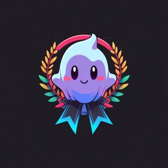 Poster - Cute Ghost with Award