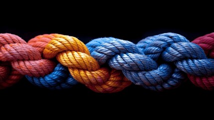 Colorful Rope Knot Symbolizing Strength Trust in Relationships Creative Poster Design