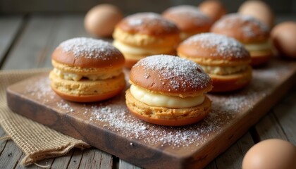 Canvas Print -  Delicious mini egg sandwiches perfect for brunch