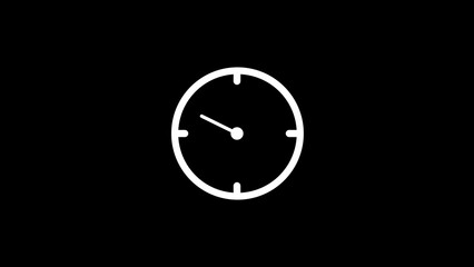 moving arrows in 12 hour loop. Simple clock icon . Clock Counting Down 12 Hour Day Fast Speed.