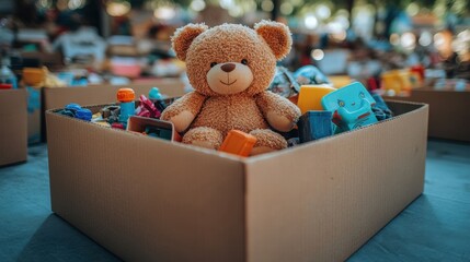 Wall Mural - A box overflowing with unwanted items for a yard sale