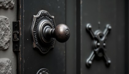  Elegant vintage door knob closeup