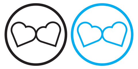 Double and two favorite Heart icon. Heart icon shape on a white background. vector illustration.