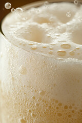 Wall Mural - sparkling cream soda with foam, refreshing and bubbly, captures essence of delightful beverage exper