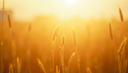 Wall Mural -  Golden Harvest  A Field of Wheat at Sunrise