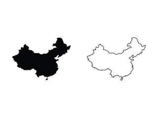 china silhouettes maps vector transparent background