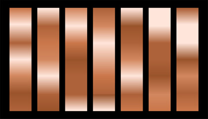 Wall Mural - collection of smooth rose gold gradient palette for web app kit